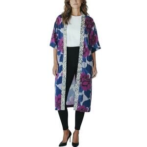 Soft Surroundings Artika Cowrie Shell Floral Kimono - S/M